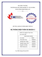 Tiểu luận: Hệ thống điện thân xe mazda 3 2014