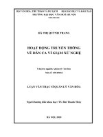 Luan van hoạt động truyền thông về dân ca ví giặm xứ nghệ