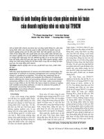 Nhân tố ảnh hưởng đến lựa chọn phần mềm kế toán của doanh nghiệp nhỏ và vừa tại TP. Hồ Chí Minh