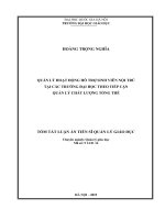 QUẢN LÝ HOẠT ĐỘNG HỖ TRỢ SINH VIÊN NỘI TRÚ TẠI CÁC TRƯỜNG ĐẠI HỌC THEO TIẾP CẬN QUẢN LÝ CHẤT LƯỢNG TỔNG THỂ. LUẬN ÁN TIẾN SĨ QUẢN LÝ GIÁO DỤC