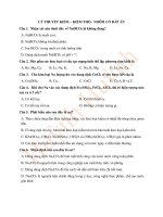 LÝ THUYẾT KIM LOẠI KIỀM, KIỀM THỔ, NHÔM có đáp án p1