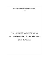 TÀI LIỆU HƯỚNG DẪN SỬ DỤNG PHẦN MỀM QUẢN LÝ VĂN BẢN eDMS(Dành cho Văn thư)