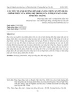Các yếu tố ảnh hưởng đến khả năng tiếp cận tín dụng chính thức của nông hộ trồng lúa ở thị xã Ngã Năm, tỉnh Sóc Trăng
