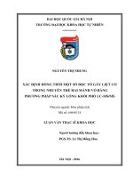 XÁC ĐỊNH ĐỒNG THỜI MỘT SỐ ĐỘC TỐ GÂY LIỆT CƠ TRONG NHUYỄN THỂ HAI MẢNH VỎ BẰNG PHƯƠNG PHÁP SẮC KÝ LỎNG KHỐI PHỔ LC-MS/MS . LUẬN VĂN THẠC SĨ KHOA HỌC