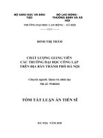 Chất lượng giảng viên các trường đại học công lập trên địa bàn thành phố hà nội tt 