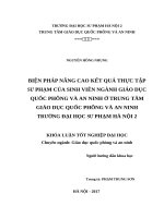 Biện pháp nâng cao kết quả thực tập sư phạm của sinh viên ngành giáo dục quốc phòng và an ninh trường đại học sư phạm hà nội 2 (2017) 