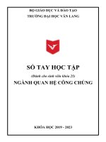SỔ TAY HỌC TẬP (Dành cho sinh viên khóa 25) NGÀNH QUAN HỆ CÔNG CHÚNG