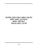HƯỚNG DẪN THỰC HIỆN CHUẨNKIẾN THỨC, KĨ NĂNGMÔN: THỂ DỤCTRUNG HỌC CƠ SỞ