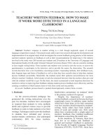 Teachers’ written feedback: How to make it work more effectively in a language classroom?