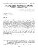 Ảnh hưởng của mật độ và độ mặn lên tỷ lệ sống và tăng trưởng của cá sặc rằn (Trichogaster pectoralis) giai đoạn 20 đến 50 ngày tuổi