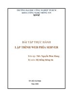 BÀI TẬP THỰC HÀNH LẬP TRÌNH WEB PHÍA SERVER . ThS. Nguyễn Phúc Hưng. Bộ môn: Hệ thống thông tin