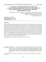 Các nhân tố ảnh hưởng đến sự hài lòng của người thân bệnh nhi về chất lượng dịch vụ chữa bệnh nội trú tại Bệnh viện Nhi đồng thành phố Cần Thơ