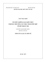 TỔ CHỨC KHÔNG GIAN KIẾN TRÚC CHỢ ĐẦU MỐI NÔNG SẢN THỰC PHẨM PHÙ HỢP VỚI ĐÔ THỊ HÀ NỘI. LUẬN ÁN TIẾN SĨ