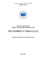 TÀI LIỆU HƯỚNG DẪN THỰC TẬP &VIẾT KHÓA LUẬN TỐT NGHIỆP CỬ NHÂN LUẬT. CHUYÊN NGÀNH LUẬT KINH DOANH