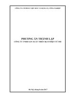 PHƯƠNG ÁN THÀNH LẬP CÔNG TY TNHH SẢN XUẤT THIẾT BỊ CƠ ĐIỆN TỬ IMI