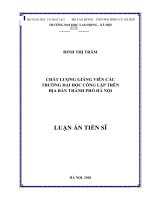 Chất lượng giảng viên các trường đại học công lập trên địa bàn thành phố hà nội 