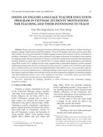 Inside an English language teacher education program in Vietnam: Students’ motivations for teaching and their intentions to teach