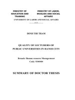 Chất lượng giảng viên các trường đại học công lập trên địa bàn thành phố hà nội tt tiếng anh 