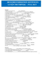 200 CÂU WORD FORM THI THPTQG FULL KEY