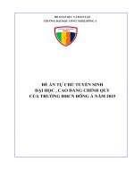 ĐỀ ÁN TỰ CHỦ TUYỂN SINH ĐẠI HỌC , CAO ĐẲNG CHÍNH QUY CỦA TRƯỜNG ĐHCN ĐƠNG Á