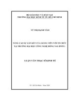 Nâng cao sự gắn kết của giảng viên với tổ chức tại trường đại học công nghệ đồng nai (DNTU) 