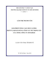 Giải pháp nâng cao chất lượng dịch vụ khách hàng lĩnh vực bất động sản của tổng công ty sonadezi 