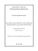 Phát triển năng lực đọc hiểu văn bản có hình ảnh cho học sinh lớp 1, 2 qua sử dụng truyện tranh tt 