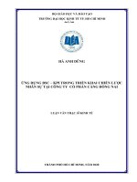 Ứng dụng BSC KPI trong thực hiện chiến lược nhân sự tại công ty cổ phần cảng đồng nai 