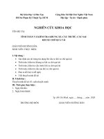 TÍNH TOÁN VÀ KIỂM TRA KHUNG XE, CẦU TRƯỚC, CẦU SAU KHI XE CHỞ QUÁ TẢI