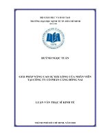 Giải pháp nâng cao sự hài lòng của nhân viên tại công ty cổ phần cảng đồng nai 