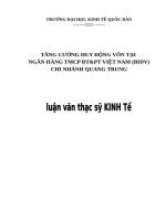 LV Thạc sỹ_tăng cường huy động vốn tại ngân hàng TMCP đầu tư và phát triển việt nam BIDV chi nhánh quang trung 