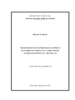 Thi hành phần dân sự trong bản án hình sự đã có hiệu lực pháp luật và thực trạng tại trại giam sông cái – bộ công an 