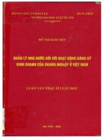 Quản lý nhà nước đối với hoạt động đăng ký kinh doanh của doanh nghiệp ở việt nam  