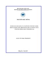 Đánh giá sự hài lòng của người dân với chất lượng dịch vụ khám, chữa bệnh (ngoại trú) tại trung tâm y tế huyện thống nhất 