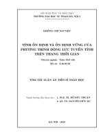 Tính ổn định và ổn định vững của phương trình động lực tuyến tính trên thang thời gian tt 