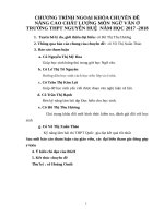 CHƯƠNG TRÌNH NGOẠI KHÓA CHUYÊN ĐỀNÂNG CAO CHẤT LƯỢNG MÔN NGỮ VĂN ỞTRƯỜNG THPT NGUYỄN HUỆ