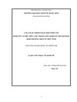 LV Thạc sỹ_cải cách chính sách thuế đối với kinh tế cá thể tiểu chủ trong nền kinh tế thị trường định hướng XHCN ở việt nam 