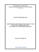 Giải pháp thu hút khách hàng đầu tư vào khu công nghiệp châu đức của công ty CP sonadezi châu đức 