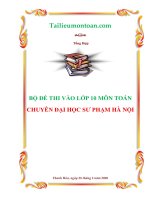 bo de thi toan vao lop 10 chuyen dai hoc su pham ha noi 