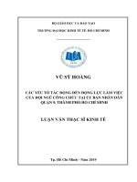 Các yếu tố tác động đến động lực làm việc của đội ngũ công chức tại ủy ban nhân dân quận 9, thành phố hồ chí minh 