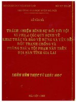 Trách nhiệm hình sự đối với tội vi phạm các quy định về khai thác và bảo vệ rừng và vấn đề đấu tranh chống và phòng ngừa tội phạm này trên địa bàn tỉnh gia lai  