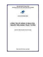 Lòng tin và hành vi mua của người tiêu dùng trực tuyến 