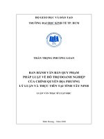 Ban hành văn bản quy phạm pháp luật về hỗ trợ doanh nghiệp của chính quyền địa phương   lý luận và thực tiễn tại tỉnh tây ninh 
