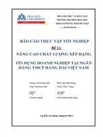 NÂNG CAO CHẤT LƯỢNG XẾP HẠNG TÍN DỤNG DOANH NGHIỆP TẠI NGÂN HÀNG TMCP HÀNG HẢI VIỆT NAM  BÁO CÁO THỰC TẬP TỐT NGHIỆP ĐẠI HỌC HOA SEN