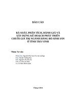 BÁO CÁORÀ SOÁT, PHÂN TÍCH, ĐÁNH GIÁ VÀXÂY DỰNG KẾ HOẠCH PHÁT TRIỂNCHUỖI GIÁ TRỊ NGÀNH HÀNG BÒ SINH SẢNỞ TỈNH TRÀ VINH
