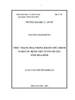 Thực trạng hoạt động khám chữa bệnh ở một số bệnh viện tuyến huyện tỉnh hòa bình (luận văn thạc sĩ) 