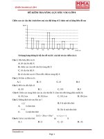 TOÁN 8  MMA  đề TEST đầu vào