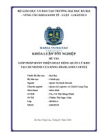 Giải pháp hoàn thiện hoạt động quản lý kho tại chi nhánh cửa hàng highlands coffee 