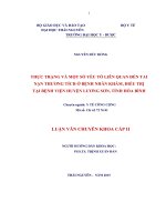 Thực trạng và một số yếu tố liên quan đến tai nạn thương tích ở bệnh nhân khám, điều trị tại bệnh viện huyện lương sơn, tỉnh hòa bình (luận văn thạc sĩ) 