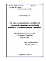 Thực trạng tai nạn giao thông và đánh giá kết quả hoạt động của trạm trường thực cấp cứu trên đường bộ cao tốc thành phố hồ chí minh trung lương (luận văn thạc sĩ) 